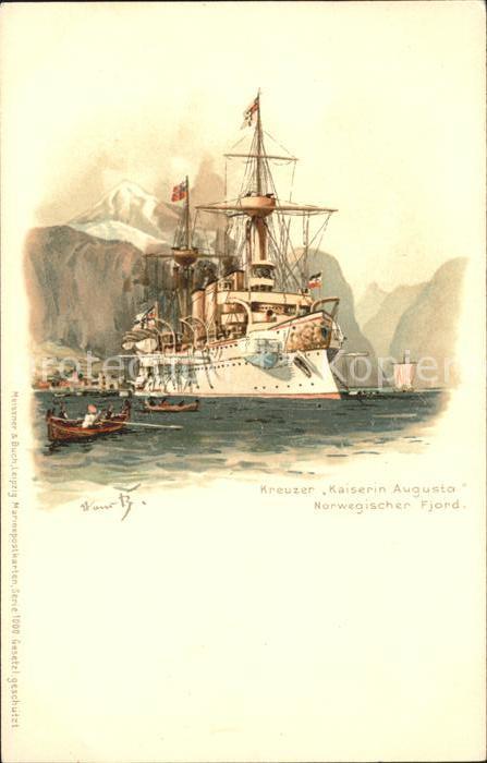 Marine Kreuzer Kaiserin Augusta Litho