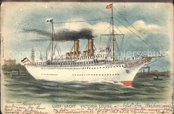 Dampfer Oceanliner Lust-Yacht Victoria Louise Hamburg Lith