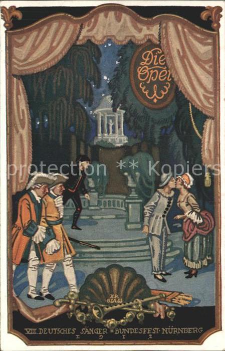Saengerbundfest VIII. Nürnberg Oper Künstlerkarte F.P.