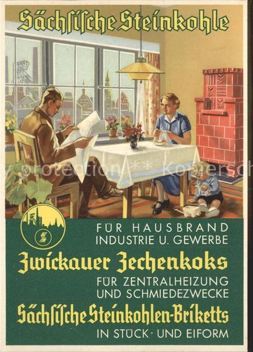 Werbung Reklame Sächsische Steinkohlen-Briketts Zwickau