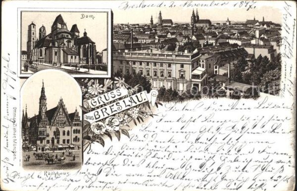 Breslau Niederschlesien Dom Rathaus