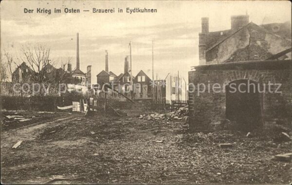 Eydtkuhnen Ostpreussen Der Krieg im Osten Zerstörte Brauerei