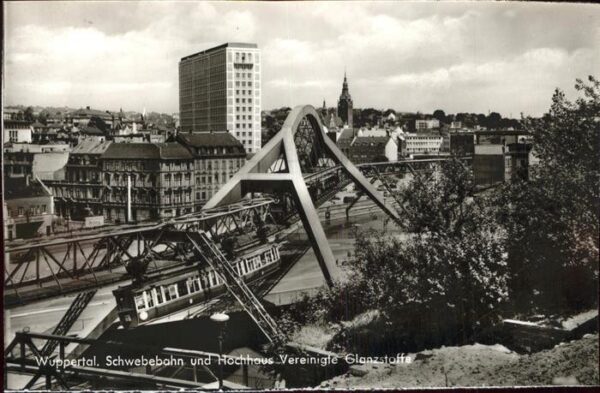 Schwebebahn Wuppertal Hochhaus Glanzstoffe