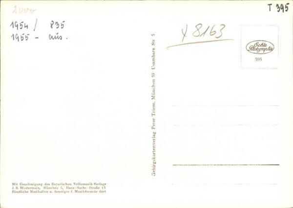 Liederkarte Bayrischzell Martin Staudacher Edelweis – Bild 2