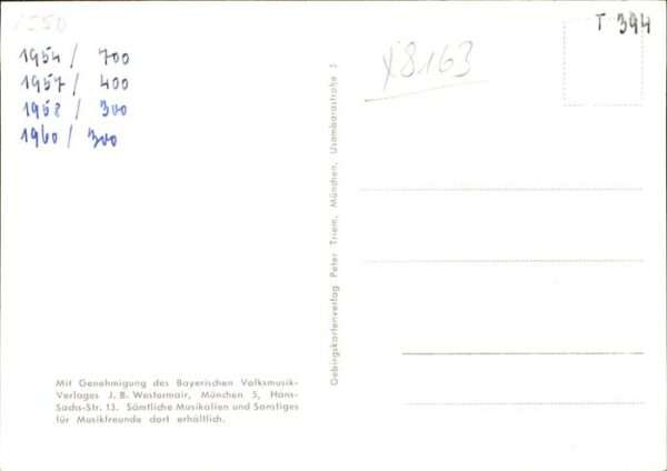 Liederkarte Wedelstoa M. Froschmaier – Bild 2