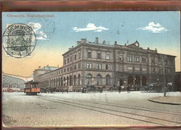 Strassenbahn Chemnitz Hauptbahnhof Pferdekutschen