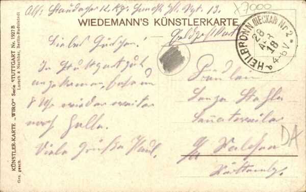 Verlag Wiedemann WIRO Nr. 1927 B Stuttgart Residenzschloss – Bild 2