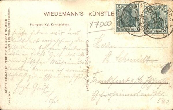 Verlag Wiedemann WIRO Nr. 2696 B Stuttgart Kunstgebäude – Bild 2