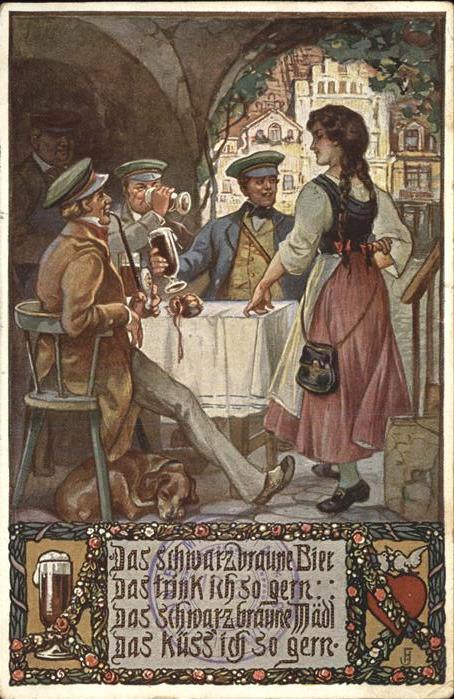 Bier Volksliederkarte Nr. 6 Das schwarzbraun