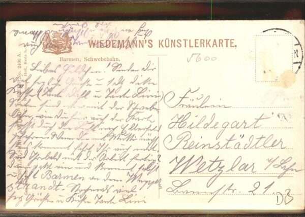 Verlag Wiedemann WIRO Nr. 2406 A Wuppertal-Barmen Schwebebahn – Bild 2