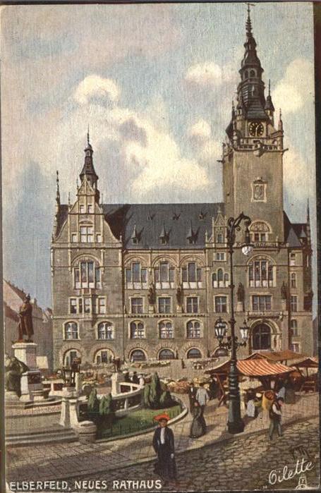 Verlag Tucks Oilette Nr. 605 B Wuppertal-Elberfeld Neues Rathaus