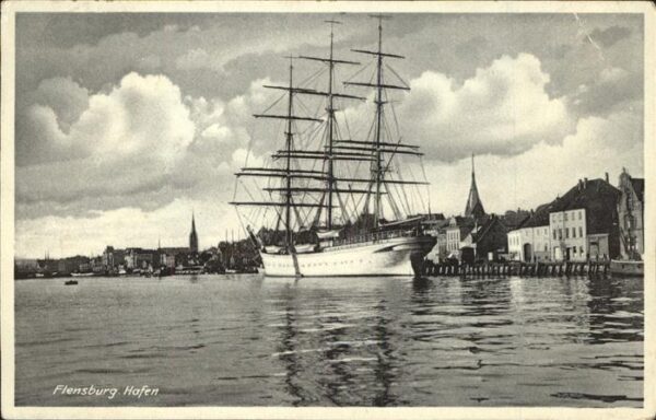 Hafenanlagen Segelschiff Flensburg Hafen