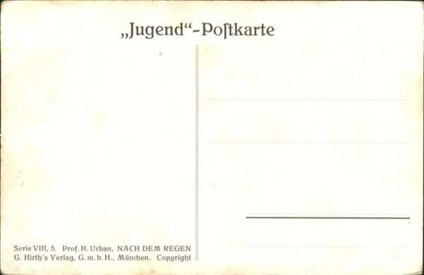 Kuenstlerkarte Serie VIII 5. Nach dem Regen Prof. H. U – Bild 2