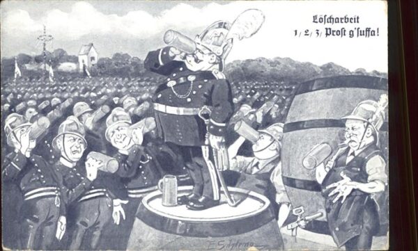 Bier Löscharbeit Humor Prost Suffa