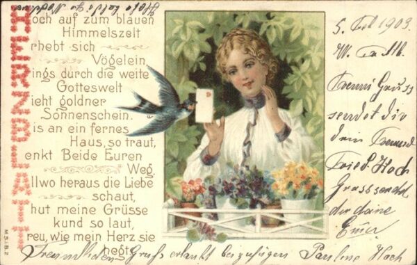 Schwalbenkarte Gedicht Frau