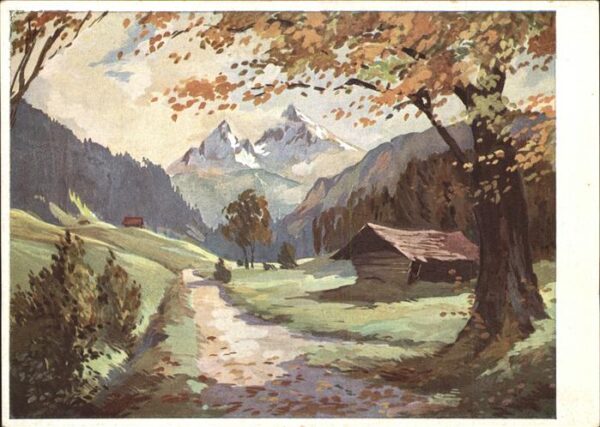 Kuenstlerkarte Georg Voglsamer Watzmann Salzkammergut