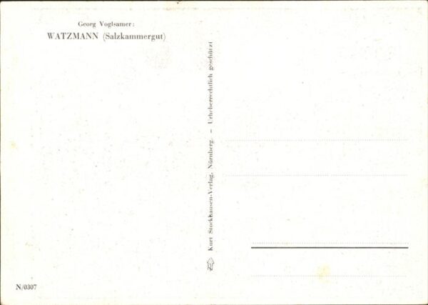 Kuenstlerkarte Georg Voglsamer Watzmann Salzkammergut – Bild 2