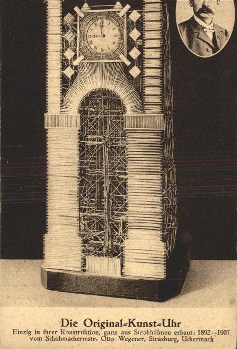 Uhren Original Kunst-Uhr Stohhalmen Strasburg