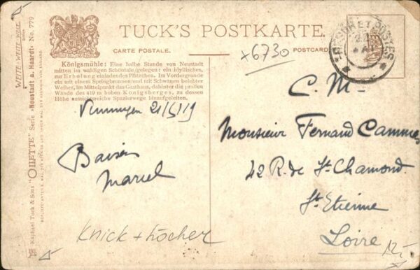 Verlag Tucks Oilette Nr. 779 Neustadt Königsmühle Springbrunnen – Bild 2
