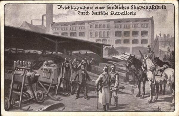 Flugzeuge Militaria Beschlagnahme Flugzeugfabrik Kavallerie