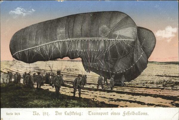 Heissluftballon Fesselballon Transport Luftkrieg