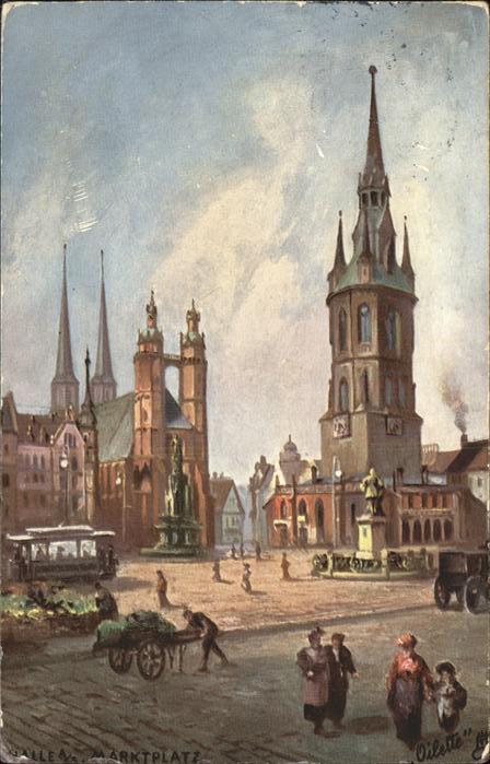 Verlag Tucks Oilette Nr. 644 B Halle Marktplatz