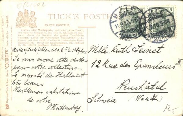 Verlag Tucks Oilette Nr. 644 B Halle Marktplatz – Bild 2