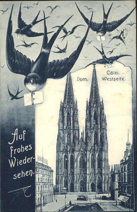 Schwalbenkarte Cöln Dom Westseite