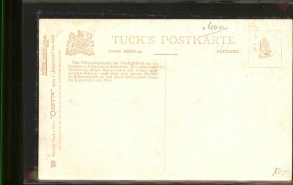 Verlag Tucks Oilette Nr. 634B Tritonengruppe Stadtgraben Düsseld – Bild 2
