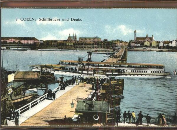 Dampfer Seitenrad Coeln Schiffbrücke Deutz