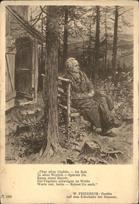 Goethe Johann Wolfgang von Kikelhahn Ilmenau W. Friedrich Nr. 1382