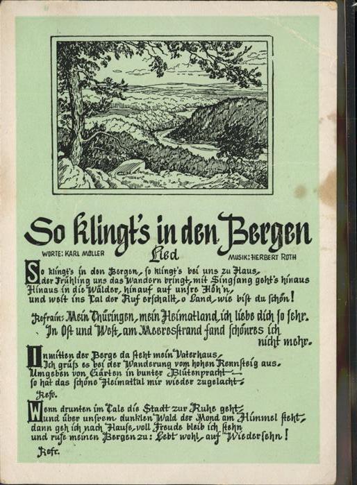 Liederkarte So klingts in den Bergen Karl Möller