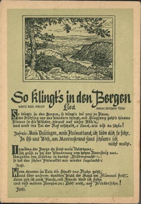 Liederkarte So klingts in den Bergen Karl Möller He