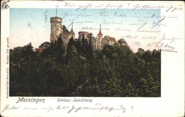 Goldfensterkarte Nr. 1759 Meiningen Schloss Landsberg Verlag