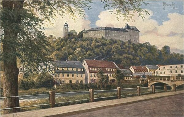 Verlag Wiedemann WIRO Nr. 3572 A Greiz Schloß Heinrichsbrücke