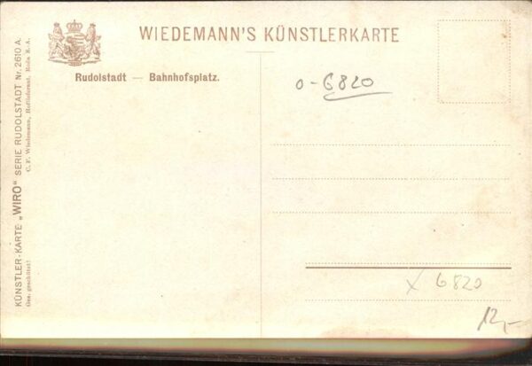 Verlag Wiedemann WIRO Nr. 2610 Rudolstadt Bahnhofsplatz – Bild 2