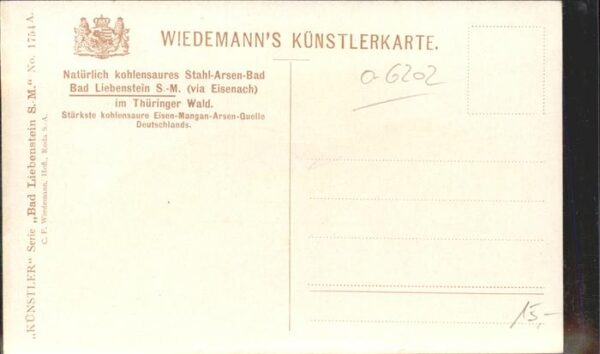 Verlag Wiedemann WIRO Nr. 1754 A Bad Liebenstein S.M. Eisenach – Bild 2