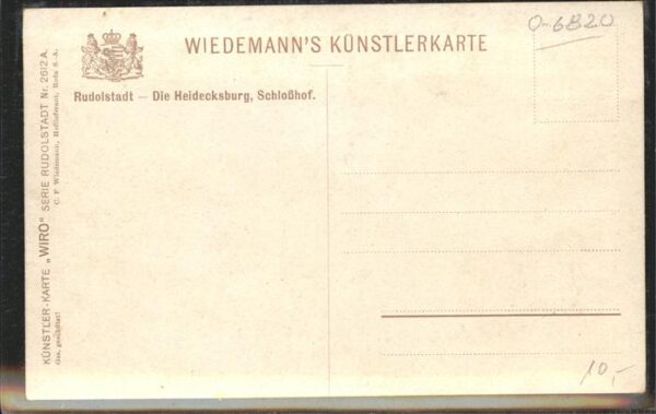 Verlag Wiedemann WIRO Nr. 2612 A Rudolstadt Heidecksburg Schloßho – Bild 2