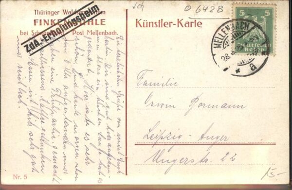 Verlag WIRO Wiedemann Nr. 5 Finkenmühle Schwarzburg – Bild 2