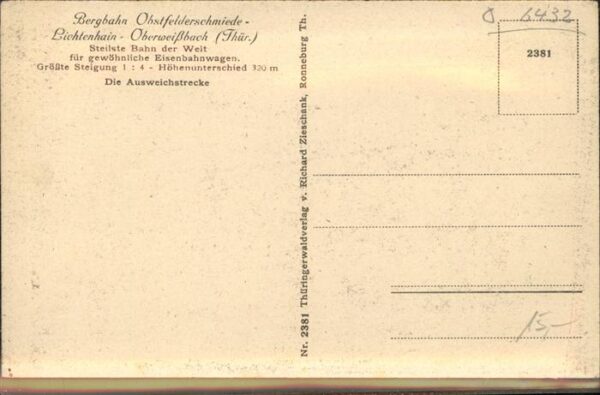 Bergbahn Schwarzatal Oberweißbach – Bild 2