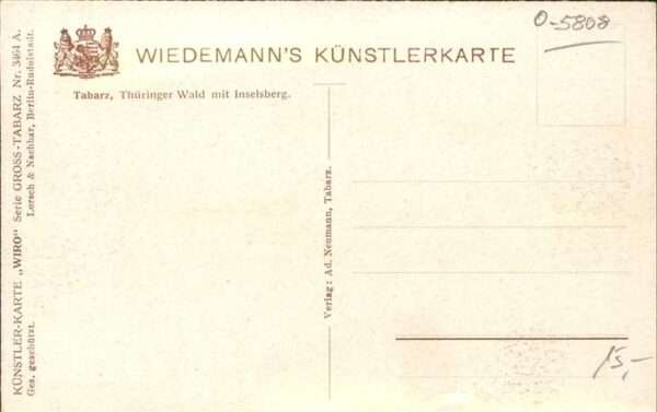 Verlag WIRO Wiedemann Nr. 3464 A Tabarz Thüringer Wald Inselsberg – Bild 2