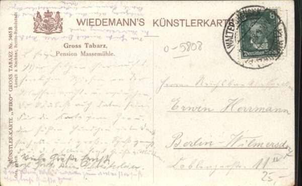 Verlag WIRO Wiedemann Nr. 3465 B Gross Tabarz Pension Massemühle – Bild 2