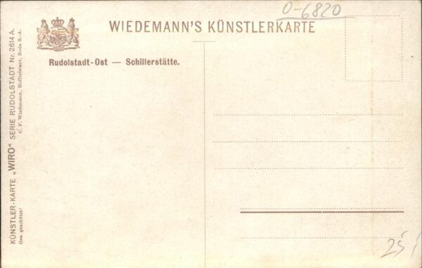 Verlag Wiedemann WIRO Nr. 2614 A Rudolstadt-Ost Schlillerstätte – Bild 2