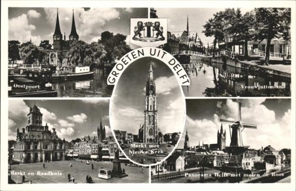 Delft Vrou juttenland Panorama molen Mühle Ra