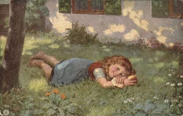 Kuenstlerkarte Kind J. Marshall Nr. 1160 Behaglich im