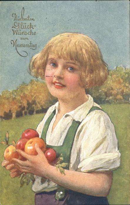 Namenstag Namenskarte Kind Obst
