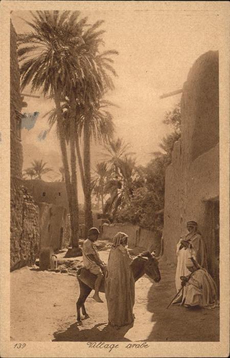 Araber Village arabe Palmen Esel