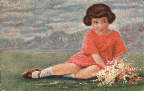Baby Nursery Bebe Blumen Künstlerkarte