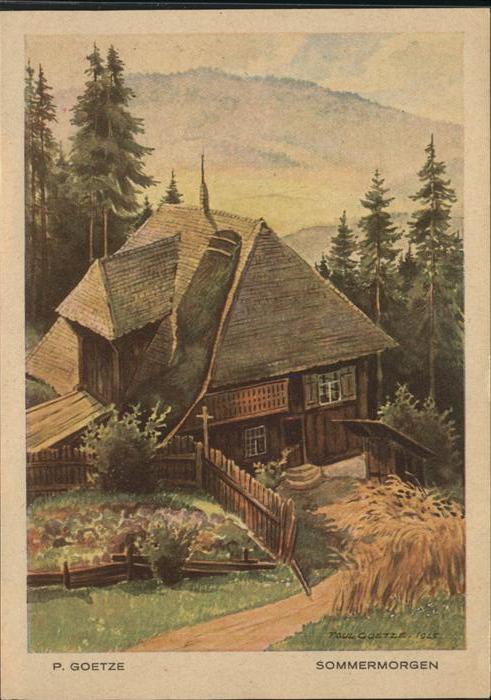 Goetze P. Sommermorgen Schwarzwaldhaus