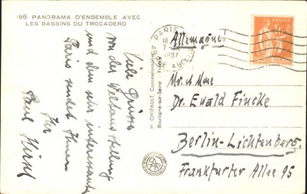 Exposition Internationale Paris 1937 Les Bassins du Trocadero – Bild 2
